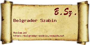 Belgrader Szabin névjegykártya